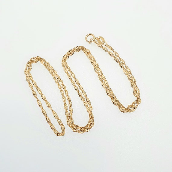 Vintage 9k 9ct 375 Gold Chain Necklace Twisting Helix Curb Etsy