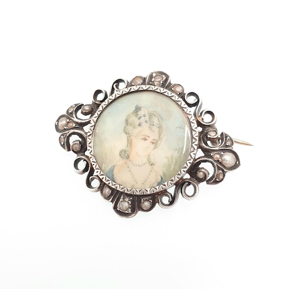 Antique Georgian Solid Silver Miniature Portrait … - image 2