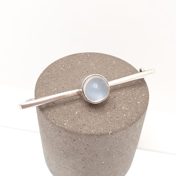 Antique Moonstone Brooch Solid Silver Victorian V… - image 4