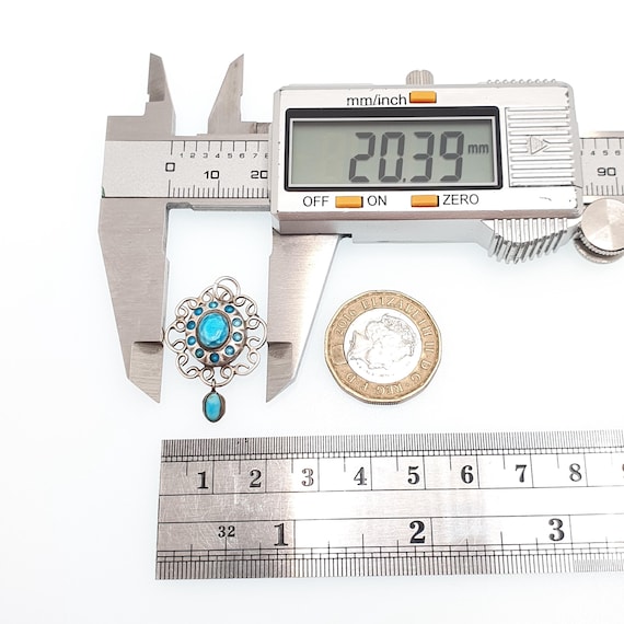 Antique Solid Silver Enamel Pendant Art Nouveau N… - image 6