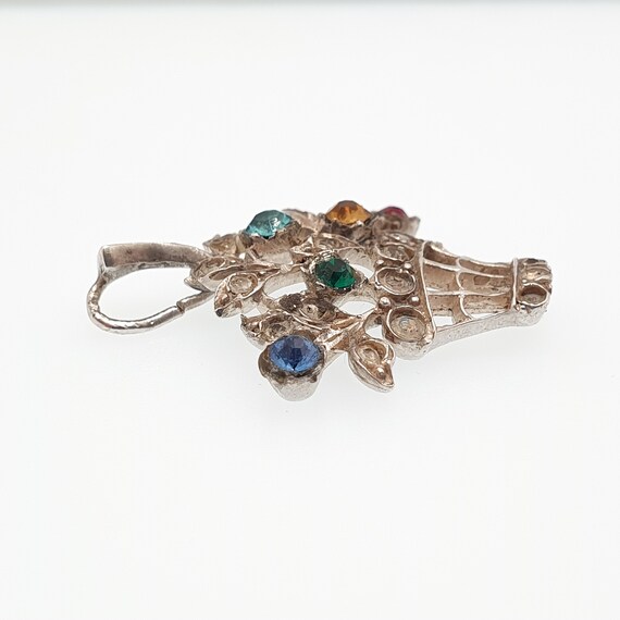 Antique Solid Silver Paste Giardinetti Pendant Ne… - image 4