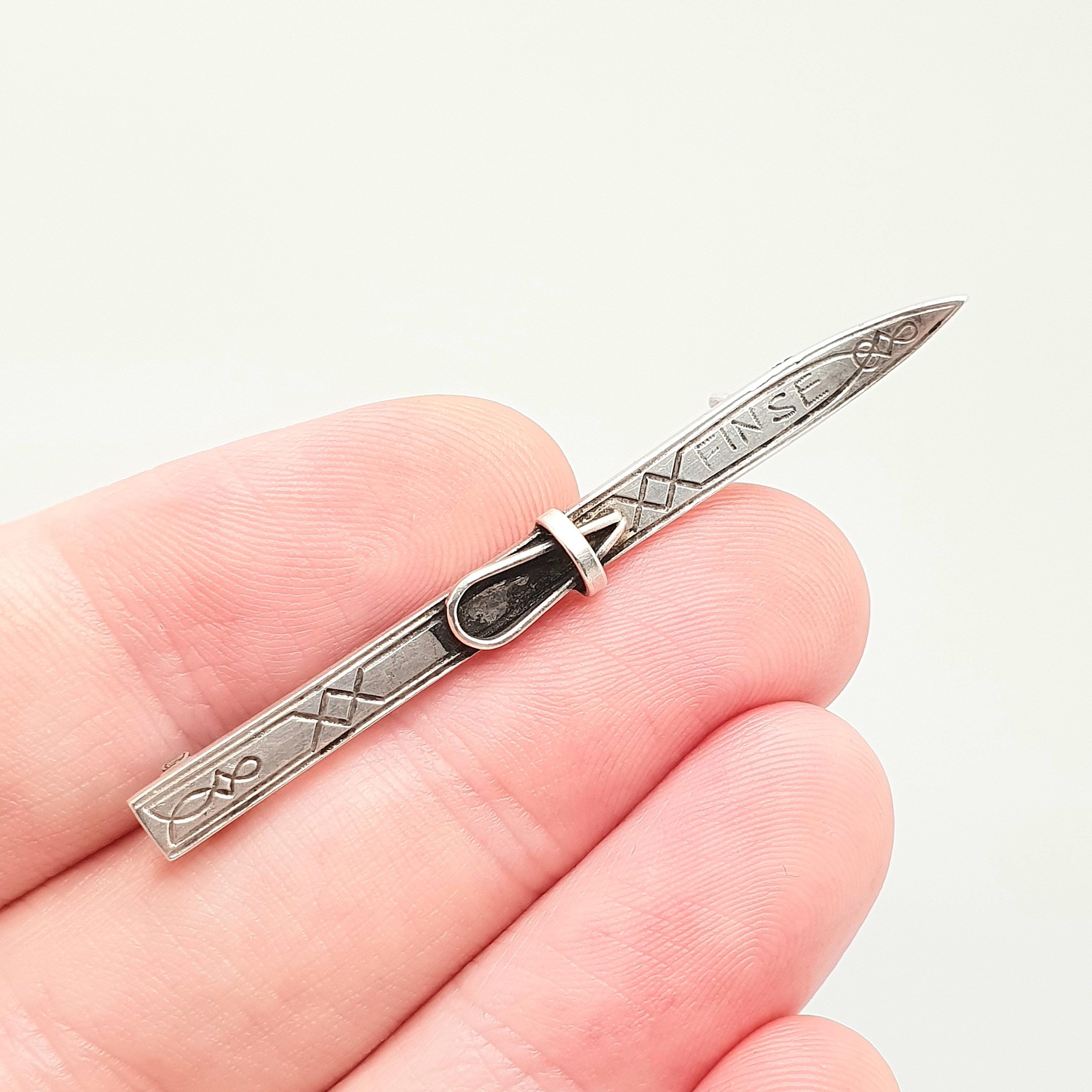 Antique Solid Silver MARIUS HAMMER Ski Brooch Pin Finse Norway