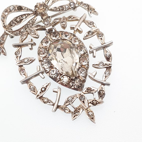 Antique Victorian Solid Silver Diamond Paste Broo… - image 5