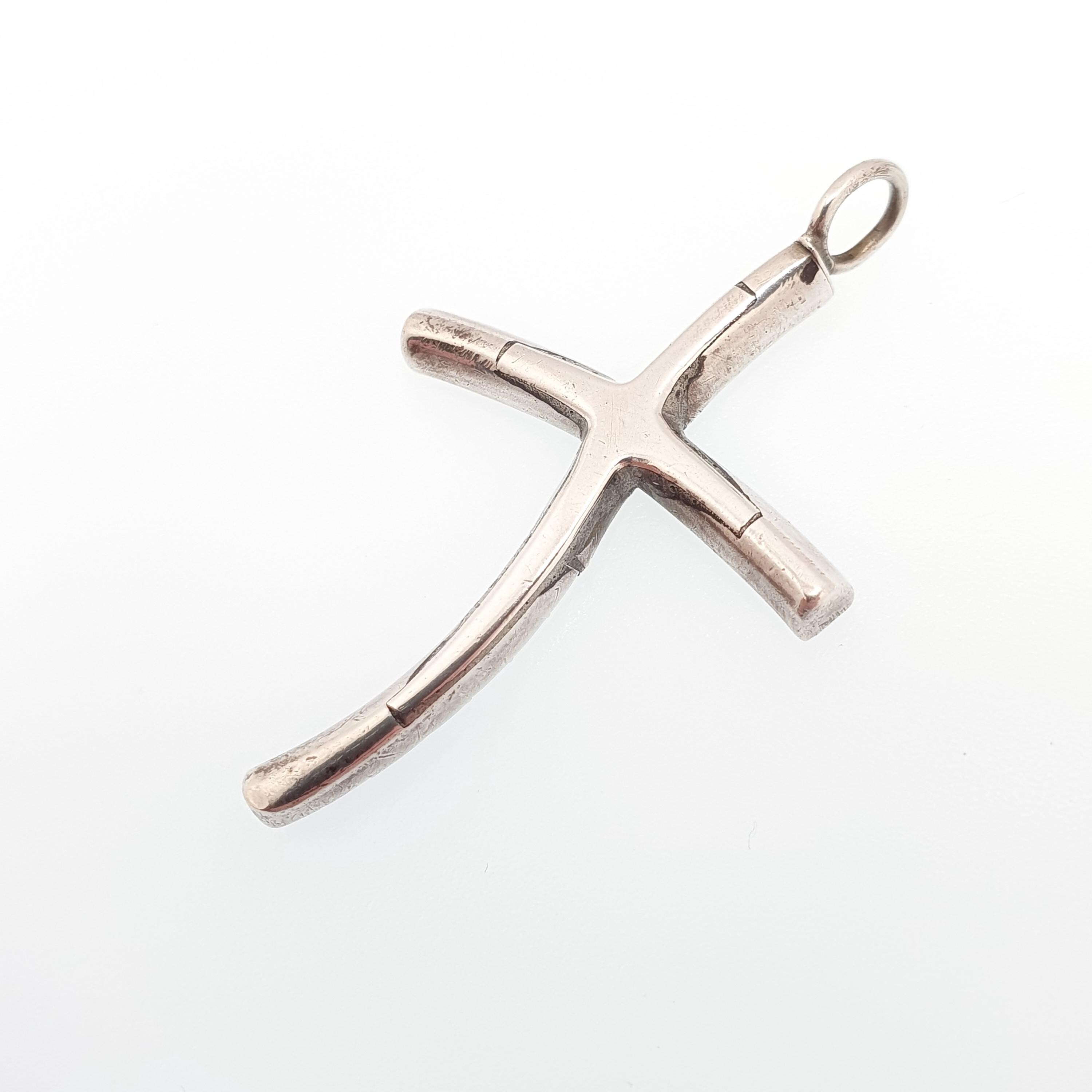 Antique Georgian Solid Silver Paste Cross Pendant Crucifix Necklace ...