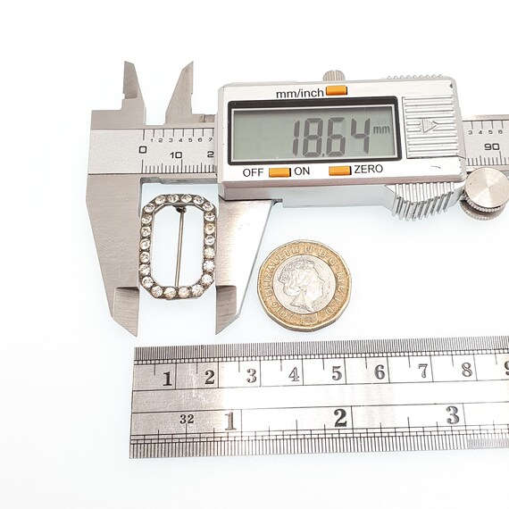 Antique Georgian Paste Solid Silver Brooch Pin Bu… - image 9