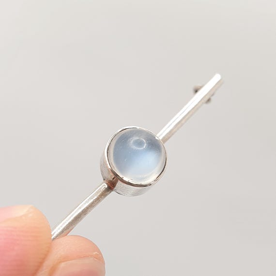 Antique Moonstone Brooch Solid Silver Victorian V… - image 3