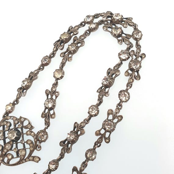 Antique Georgian Solid Silver Paste Necklace Lava… - image 10