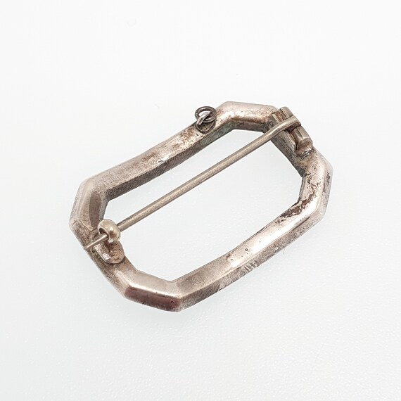 Antique Georgian Paste Solid Silver Brooch Pin Bu… - image 6