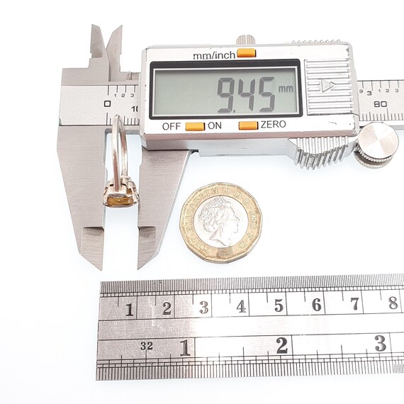 Antique Spessartite Garnet Solid Silver Ring Whit… - image 9