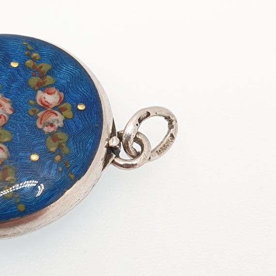 Antique Guilloche Enamel Solid Silver Locket Edwa… - image 9