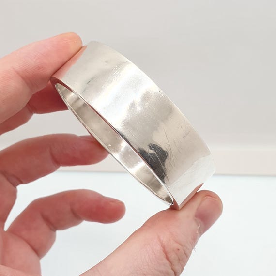 Victorian Solid Silver Antique Snap Bracelet Bang… - image 7