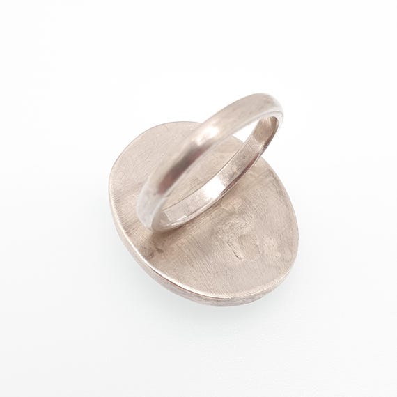 Antique Solid Silver Lava Cameo Ring Victorian Ma… - image 7