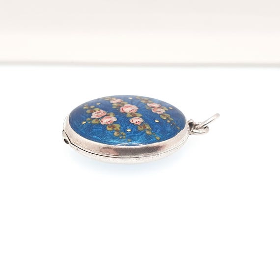 Antique Guilloche Enamel Solid Silver Locket Edwa… - image 7