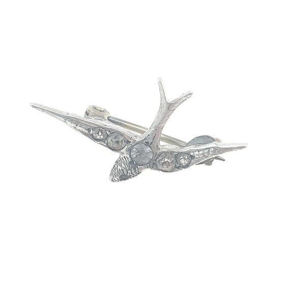 Antique Victorian Solid Silver Diamond Paste Bird… - image 3