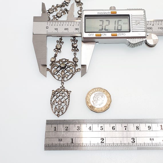 Antique Georgian Solid Silver Paste Necklace Lava… - image 14