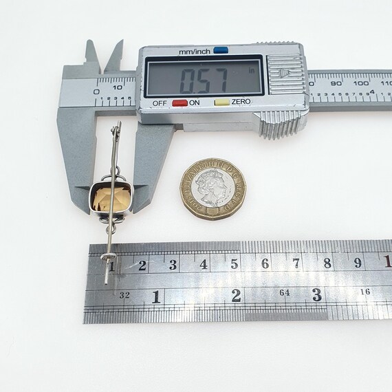 Antique Victorian Solid Silver Natural Citrine Br… - image 7