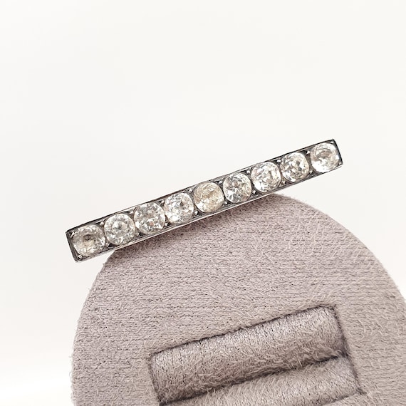 Antique Georgian Diamond Paste Solid Silver Brooc… - image 2