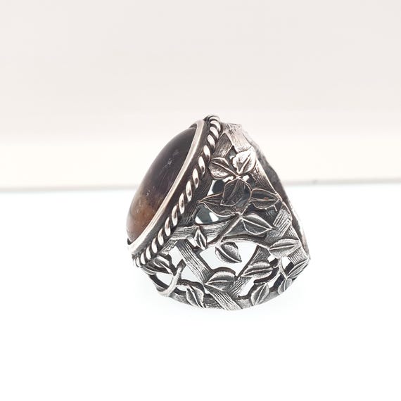 Antique Blue John Solid Silver Ring Victorian Art… - image 6