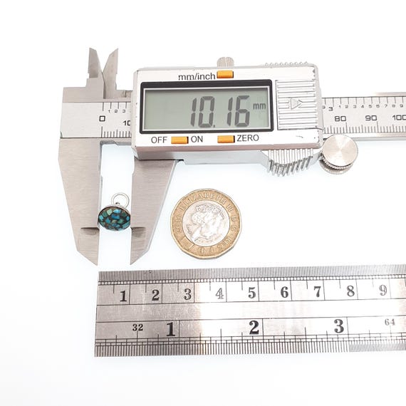 Antique Turquoise Solid Silver Pendant Victorian … - image 5