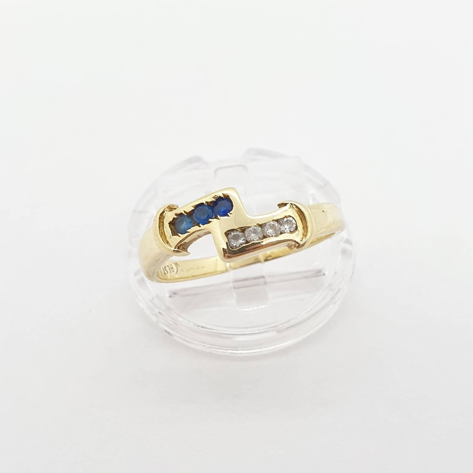 ヴィンテージ 14k 14カラット サファイア CZ リング ソリッド