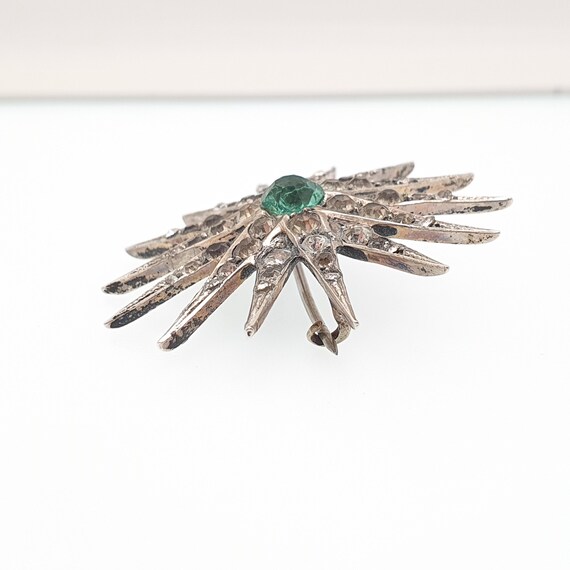 Antique Solid Silver Diamond Paste Star Brooch Vi… - image 5