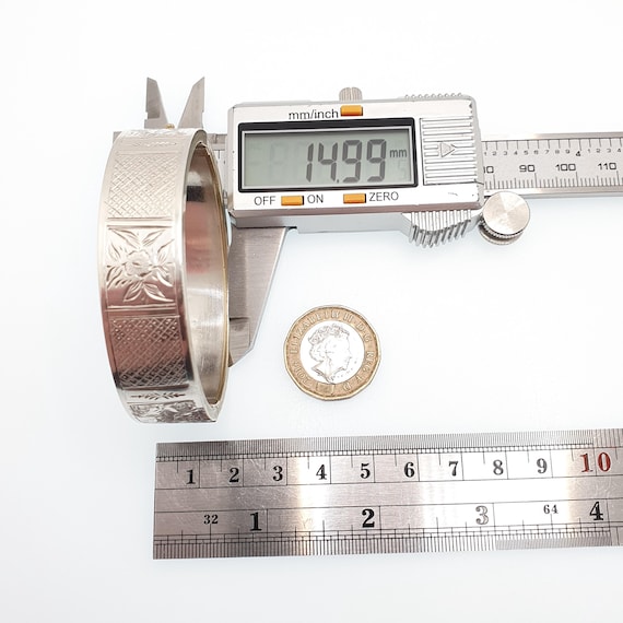 Victorian Solid Silver Antique Snap Bangle Bracel… - image 8