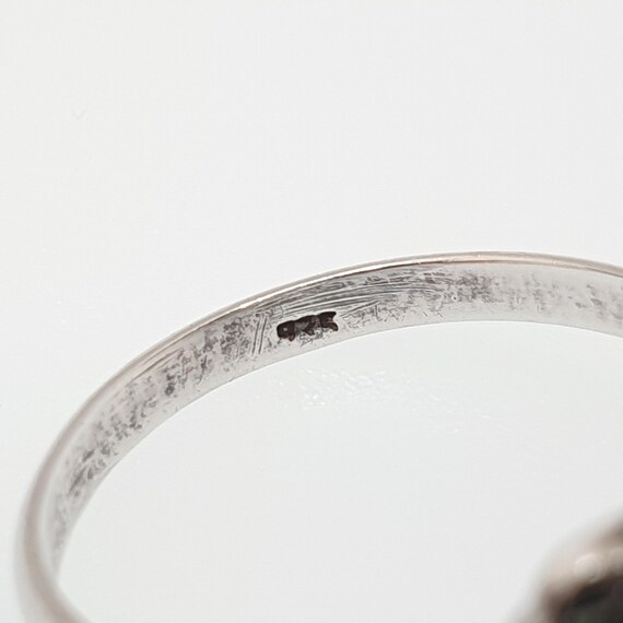 Antique Solid Silver Black Opal Ring Natural Genu… - image 7