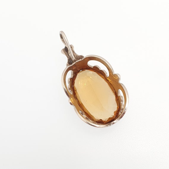 Antique Victorian Citrine Solid Silver Necklace P… - image 5