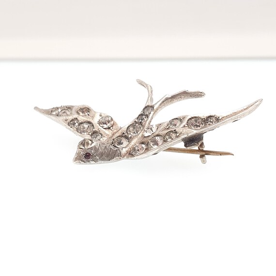 Antique Solid Silver Victorian Paste Bird Brooch … - image 5