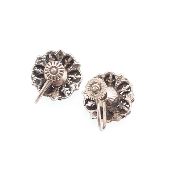 Antique Solid Silver Turquoise Earrings Victorian… - image 5