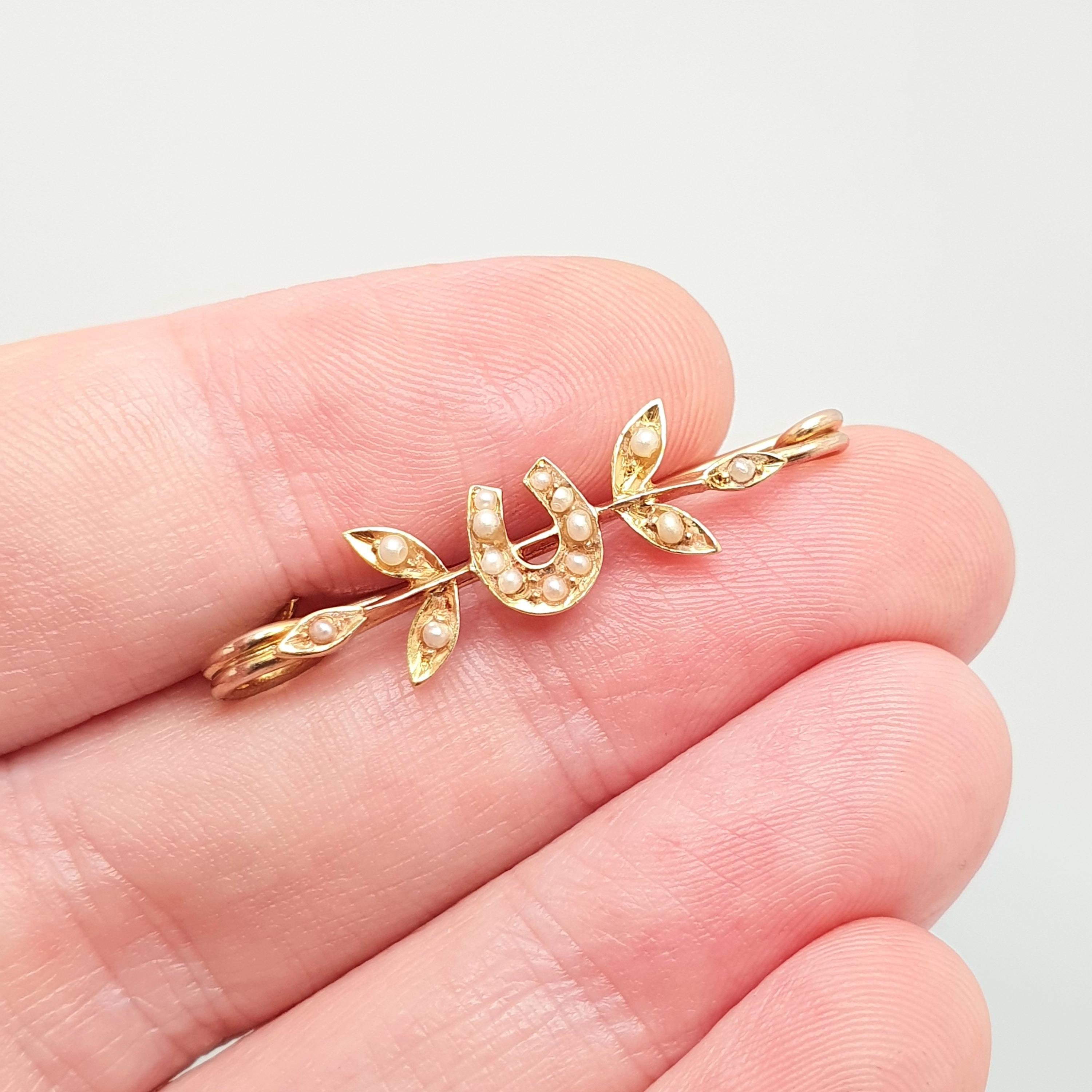 アンティーク 18k 18カラット ゴールド 馬蹄ブローチ ビクトリア