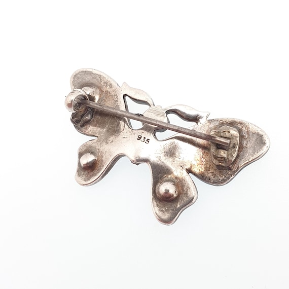 Antique Victorian Solid Silver Butterfly Brooch D… - image 6
