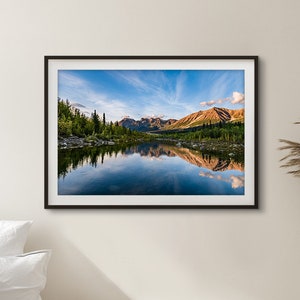 Alaska Lake Reflection Photo Print, Mountain Landscape Photo, Large Wall Decor, Colorful Nature Wall Art, Home and Office Artwork
