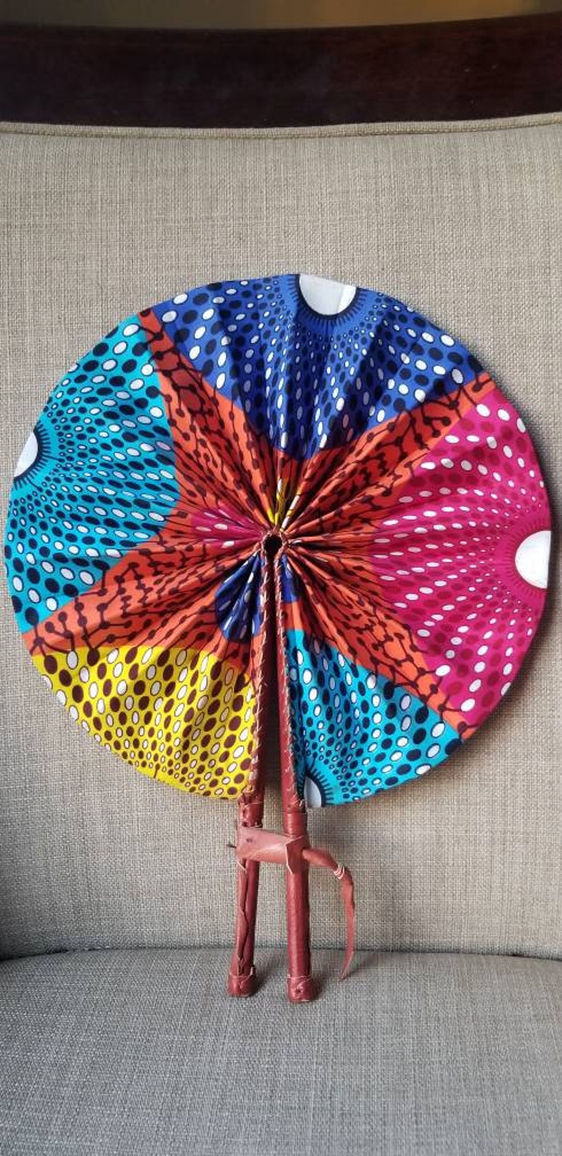 African fabric hand fan