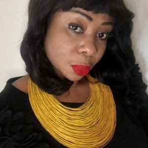 Multi strand leather necklace