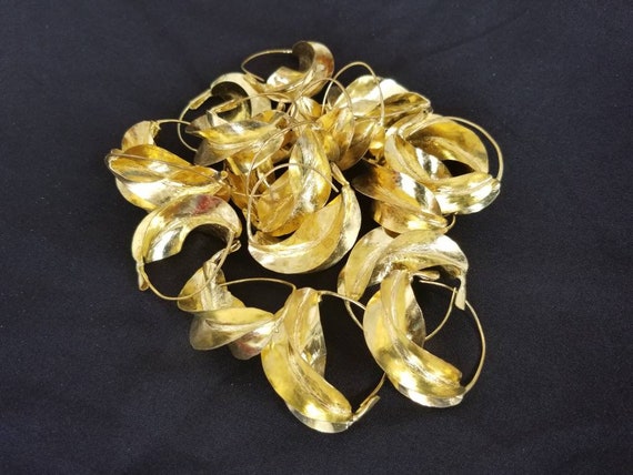 Orecchini a cerchio placcati in oro 18k: leggeri in stile Fulani, impermeabili - Italia
