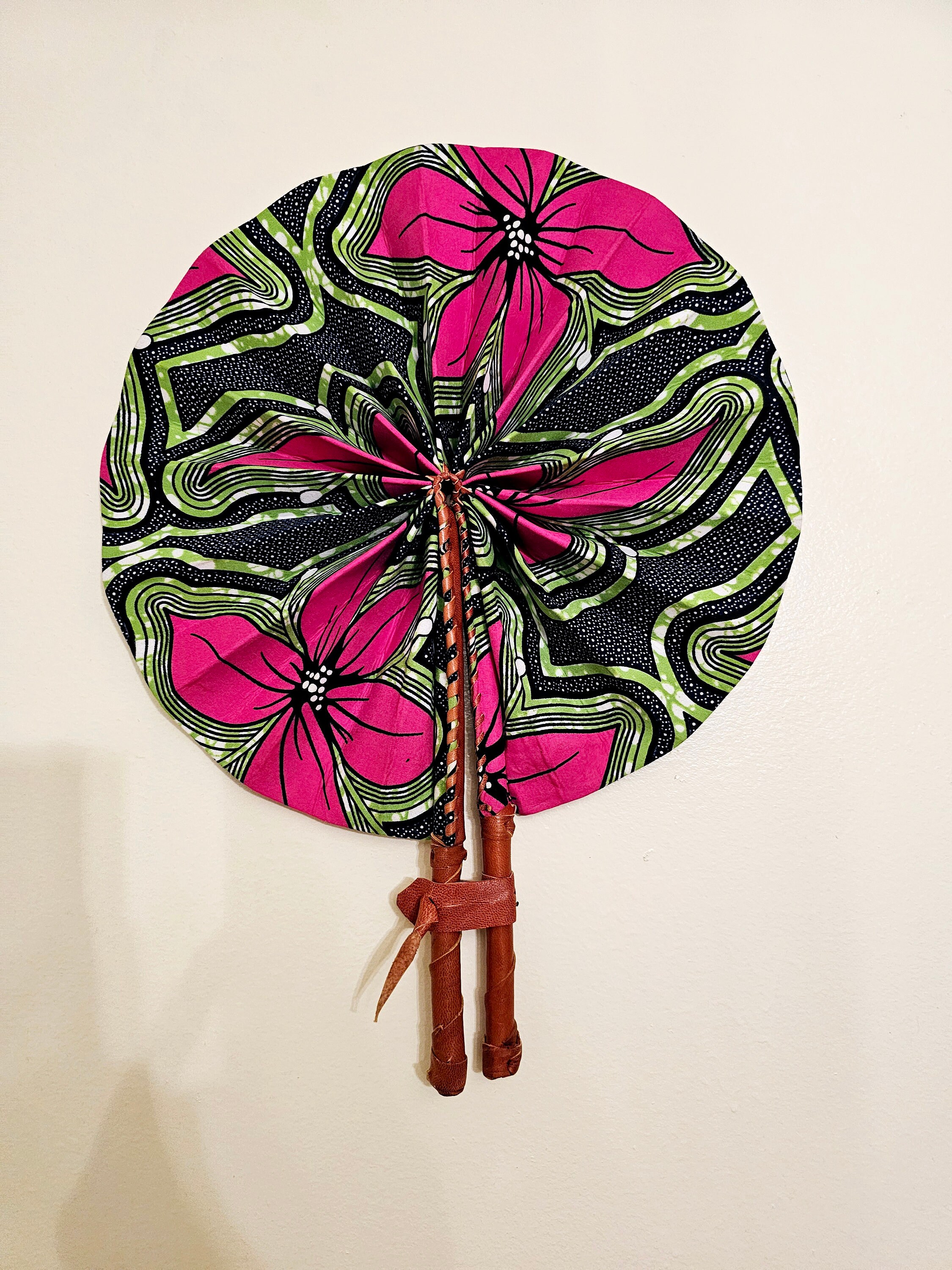 African Fabric Hand Fan - Etsy