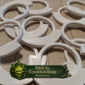 Anillos de condición en blanco/Marcadores de efecto de estado para Dungeons and Dragons 5e (DnD) y Pathfinder