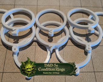 Nummeriertes Ring Set (10 Ringe) / Zustandsringe / Status Marker Für Dungeons And Dragons 5e (DnD) & Pathfinder