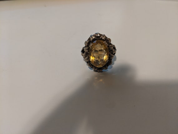 Antique sterling silver citrine ring - image 2