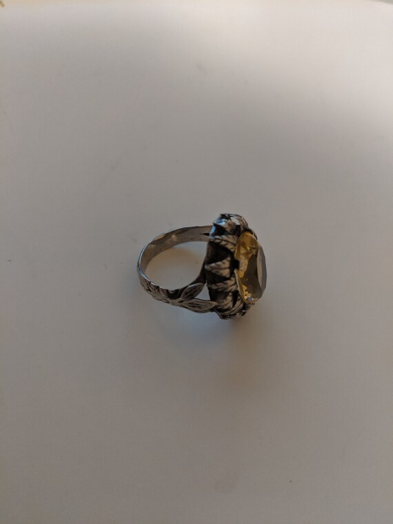 Antique sterling silver citrine ring - image 4