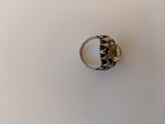 Antique sterling silver citrine ring - image 5