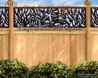 Aluminum Fence Topper /Custom Order/ Metal Privacy Screen /Fencing /Decorative Panel /Balcony, Deck Panel / Seaweed -13