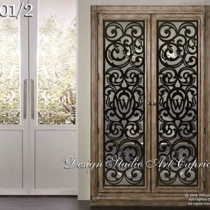 Custom Made/ Kitchen & Wine Cabinet Metal Mullion Inserts (01)
