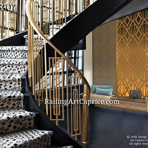 Modern Interior Railings/ Staircase Decorative Panel Inserts/ Metal Balusters/Metal Pickets/Custom Made/Outdoor or Indoor (07)
