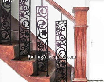 Modern Interior Railings/ Staircase Decorative Panel Inserts/ Metal Balusters/Metal Pickets/Custom Made/Outdoor or Indoor (15)