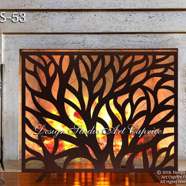Fireplace Screens / Home Decor / Personilized / Tree of Life / Laser Cut Metal Art / FS-53