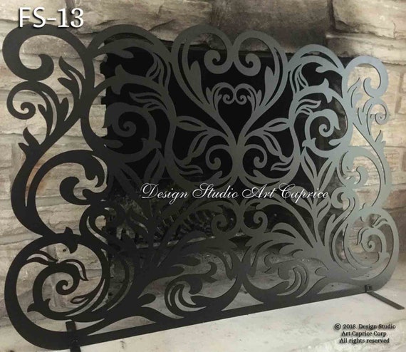 Fireplace Screens Mild Steel And Laser Cut Metal Art Fs 13 Etsy
