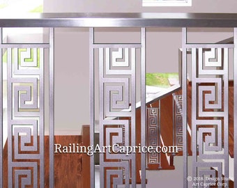 Modern Interior Railing/ Staircase Decorative Panel Inserts/ Metal Balusters/Custom Made/Outdoor or Indoor (12)