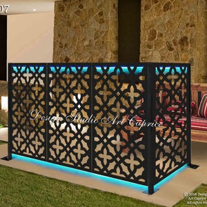 Freestanding Modular Metal Privacy Screen | Fence | Wall Art | Outdoor (FSF-07)